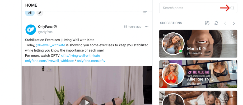 Search their OnlyFans account within the platform