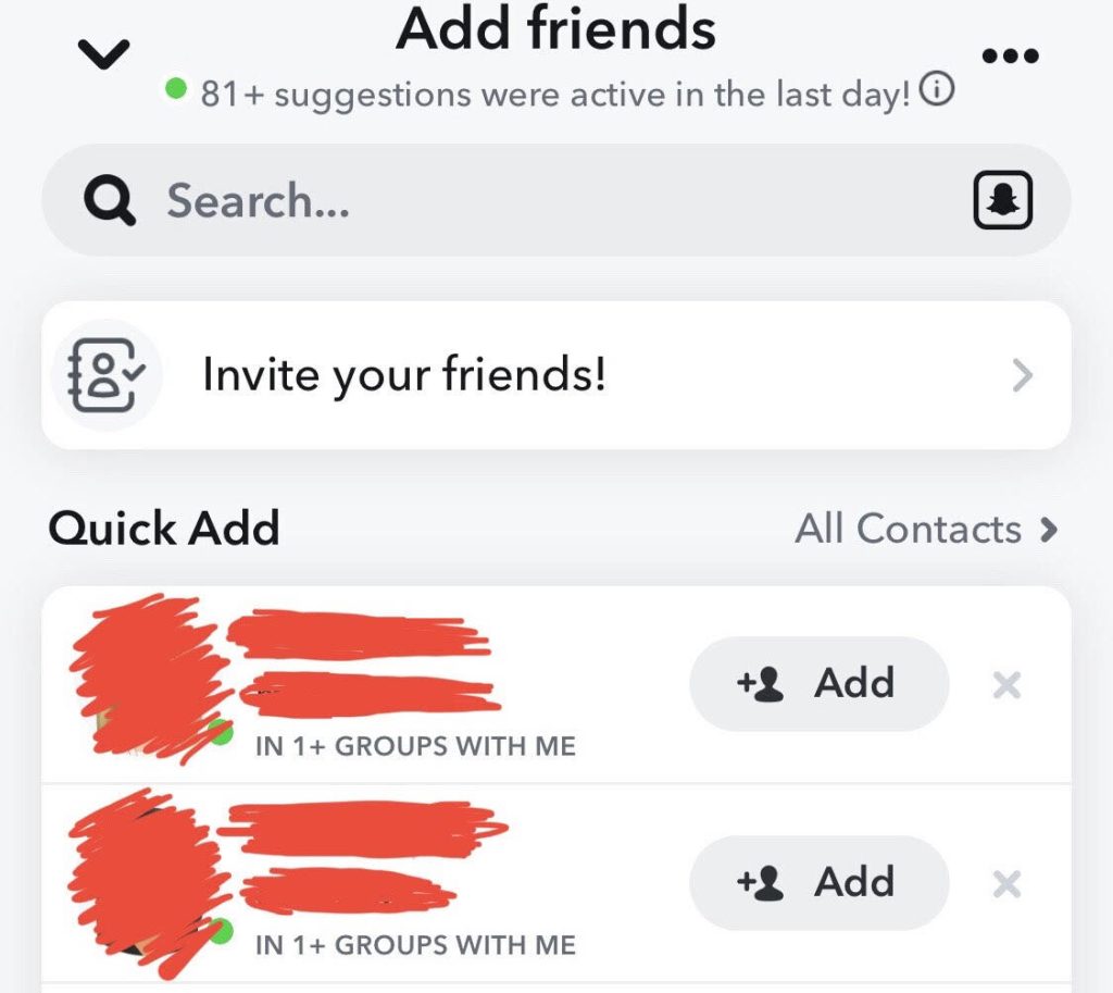 View the Quick Add section—who do you see there